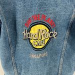 Hard Rock Cafe  Singapore Medium‎ Wash Blue Denim Button Front Jacket Photo 2