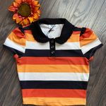 Unique Vintage NWT Candy Corn Stripes Crop Top SMALL Photo 3