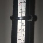 Size 6 Silver Tone & Round Black CZ Solitaire Scroll Design Boho Ring Photo 9