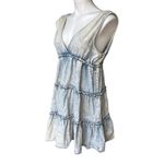 Entro  Acid Washed Sleeveless Tiered Babydoll Denim Dress Photo 5