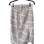 L'ATISTE Geometric Printed Pencil Skirt Cream White Sz M Photo 0