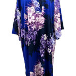 Oscar de la Renta  Neiman Marcus Maxi Kimono Kaftan Dress Floral Blue Purple XL Photo 0