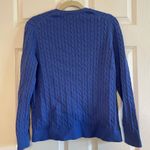 Lands' End Sweater Women's Size XLP Cardigan Sweater Blue Cablenknit V Photo 1