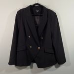 City Chic Women's Black Structured Double Breasted Blazer Size M/18 Photo 0