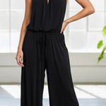 Natori Black Drawstring Waist Sleeveless Wide-Leg Jumpsuit Size 2X NWT Photo 0