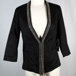 Rock & Republic NWT Black Blazer with Rhinestone Sparkle Collar Detail Photo 0
