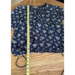 Route 66 Blouse Floral Long Sleeve V Neck Semi Sheer Peasant Boho Drawstring Photo 5