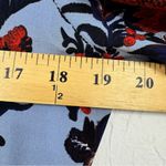 Kobi Halperin Blue Red Floral Print Blouse Womens S Boho Flowy Shirt Sheer Photo 2