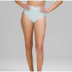 Lululemon Swimwear Waterside Seersucker High Waist Bottoms Blue Womens Sz Large Photo 2