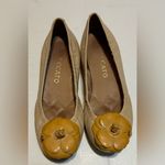 Staccato  Tan Flats with Floral Detail Photo 0