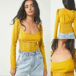 Free People  On Point Lace Top in Green Size XS NWOT $98 Photo 1