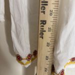Savanna Jane Shirt Womens Medium White Embroidered Boho Peasant Tunic 3/4 Sleeve Photo 8