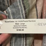 Drew  Anthropologie pastel rainbow button up tie front blouse size large bohemian Photo 6