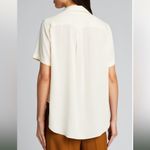 Theory Hekanina Stretch Silk Button-Down Shirt tie front Sz S Photo 3