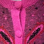 ZARA Pink Jacquard Knit Cardigan with Pompoms Size Large Bloggers Fave 5802/162 Photo 9