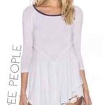Free People NWOT Thin White Sweater top with gray detail Photo 1