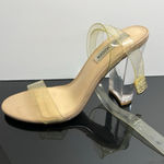 Steve Madden Camille Clear Lucite Ankle Wrap Heels Photo 5