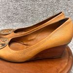 Tory Burch Brown Leather Loafers with Gold Emblem Photo 1