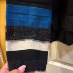 Diane Von Furstenberg  BLACK KNIT SWEATER DECORATIVE SLEEVE FUR LIKE TRIM ALLOVER Photo 2