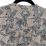 J.Crew  Animal Print Novelty Zebra Leopard Long Sleeve Tiered Mini‎ Dress Size XS Photo 5