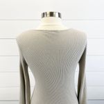 Lulus  Womens M Jourdaine Taupe Bell‎ Sleeve Sweater Dress V-Neck Fall Stretchy Photo 4