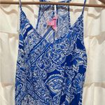 Lilly Pulitzer  Dusk‎ Romper Blue Crush White Floral Paisley Lightweight Summer M Photo 4