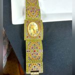 Heidi Daus “Once Upon A Time” Square Art Deco Watch Gold Photo 5