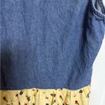 Denim and Yellow Floral Maxi Dress​ Blue Size M Photo 1