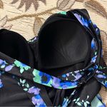 Swimsuits for All Sarong Front One Piece Swimsuit Blue Floral 12 New Photo 3