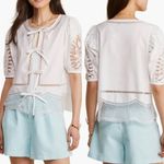 Vineyard Vines  just peachy white eyelet tie front top‎ Photo 1