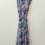 NWT Jonathan Simkhai Floral Sleeveless Slit Wrap Maxi Dress Sky Blue Womens 4 Photo 1