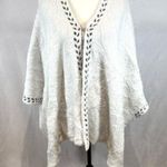 Calligraphie cloud soft white and black fluffy cardigan sweater size L/XL NWT Photo 0