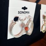 Sonoma Silver and Gold Bead Hoop Earrings Set Photo 1