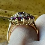 Natural Wine Garnet Ethiopian Opal Sterling Silver Ring Size 6.75 Gold Photo 1