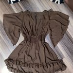 Yummi 2x plus size dress Brown Flowy with Ruffle Hem Photo 4