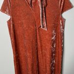 Madewell  pink Peach Crushed blush velvet mocked dress tie back bow Size M Photo 9