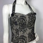 Bebe Lace Halter Bustier Top Embellished Buttons S Photo 6