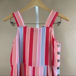 My Michelle  Large Girls Pastel Striped 50’s Retro Romper Overalls Wide Leg Photo 2