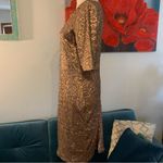 Pim + Larkin  Sequin Midi Dress Size Medium Brown Gold Shimmer Party Back Zip Photo 2