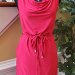 Dana Buchman  Women's size XS Red Geo Sleeveless Belted Dress Photo 0