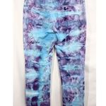 Loft  Size 6 Pants Handmade Tie Dye Wide Leg Trousers Denim Jeans Blue Purple 780 Photo 1