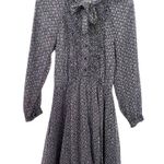 ZARA Black Printed Chiffon Tie Neck Long Sleeve Sheer Romper Size XS NWT Photo 0