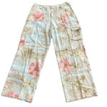 Tommy Bahama  women’s linen cargo pants Size 8 Pastel floral Wide leg Flowy Beach Photo 10