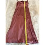 Azazie  A6 Satin Slip Dress – Mauve Pink, Spaghetti‎ Straps, Midi Length Photo 10