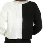 True Craft Cardigan Black White Gray Color Block Acrylic Sweater  Women Large New Photo 4