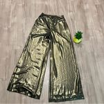 Ramy Brook Gold Metallic Wide-Leg Phyllon Palazzo Pants Photo 2