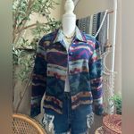 Vintage David Paul New York Tribal Western Print Semi Crop Blazer Jacket Size L Photo 1