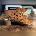 American Eagle  Brown Cutout Block Heel Booties 7M Photo 2