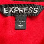 EXPRESS Bright Red Gold Zipper Short Rolled Up Sleeves Light Material Sz SP. Photo 5