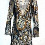 Hale Bob  M Gray and Black Fit n Flare Mini Dress Photo 0